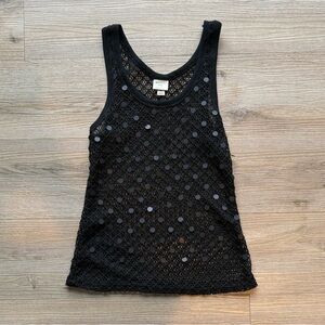 Black Crochet Tank Top